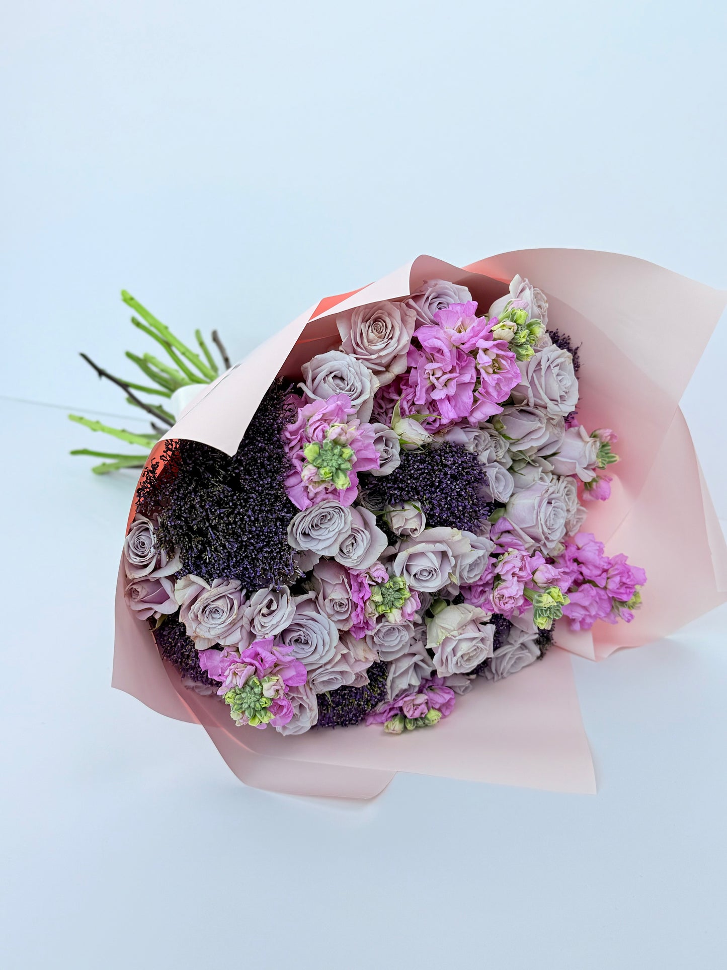 Lavender roses with purple alliums and pink blooms – Flower UAE delivery