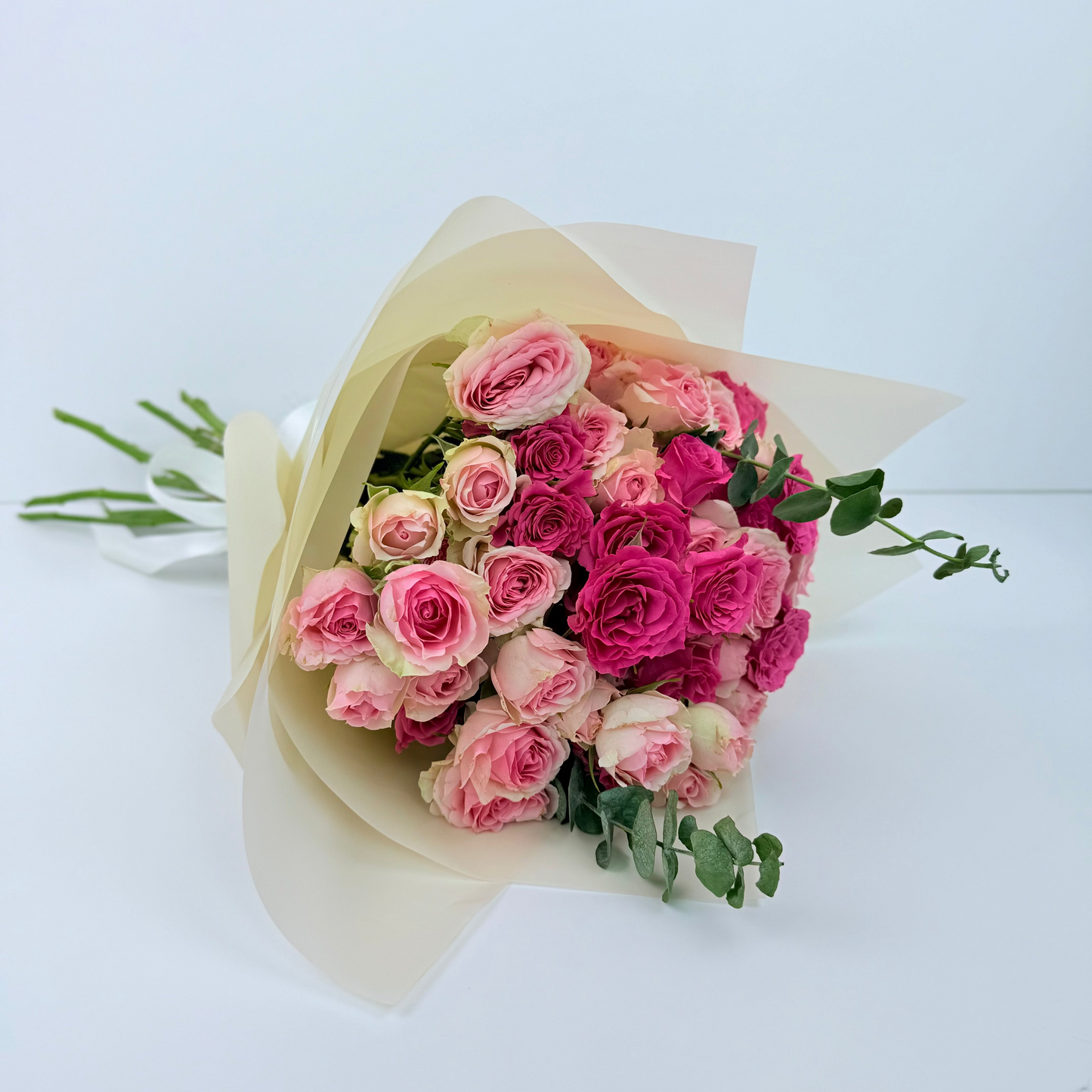 Light Dark Pink Roses Bouquet