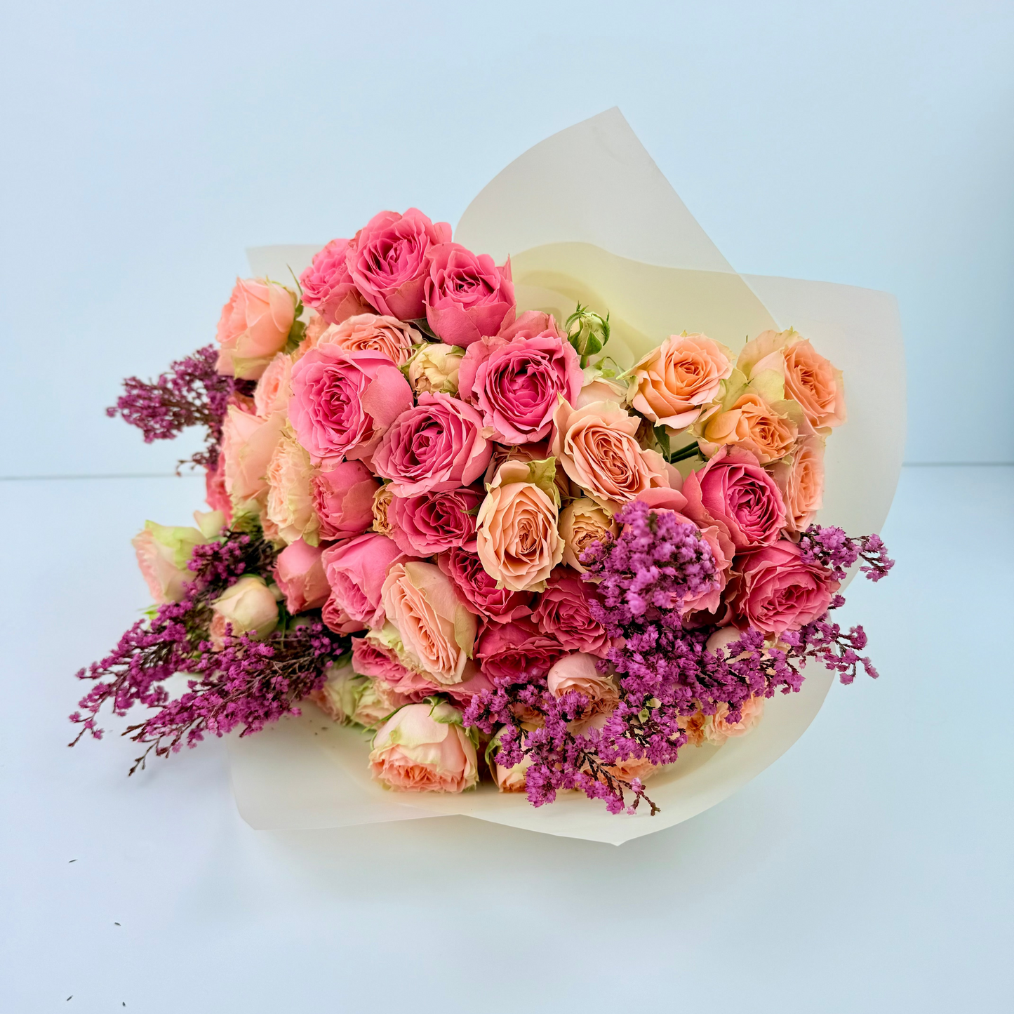 Blush & Peach Rose Bouquet