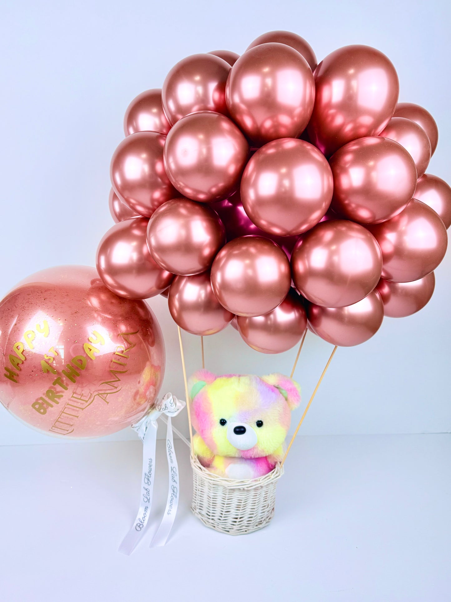 Customized 1st Birthday Balloon & Teddy Gift