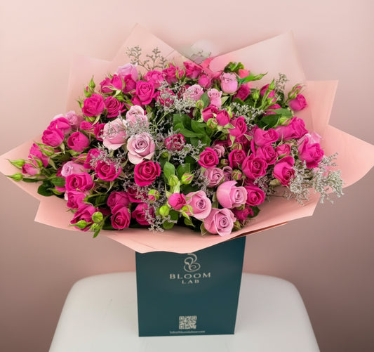 Lilac & Pink Roses Bouquet- Free Flower Deliver in Dubai