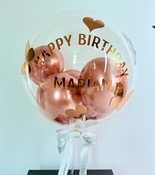 RoseGold Balloon with Flowers